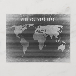 Carte du monde noir et blanc, si vous étiez ici