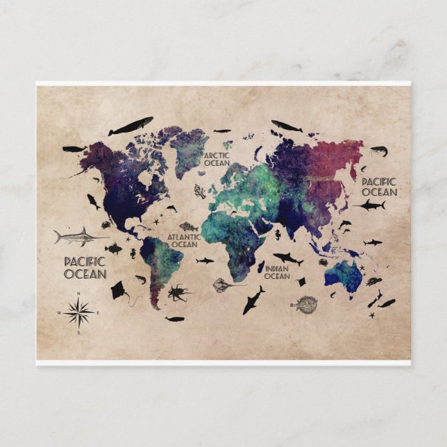 carte du monde océanique (Devant)