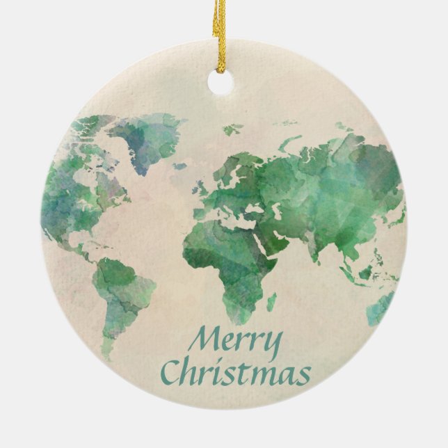 Carte du monde Ornement des arbres de Noël (Dos)