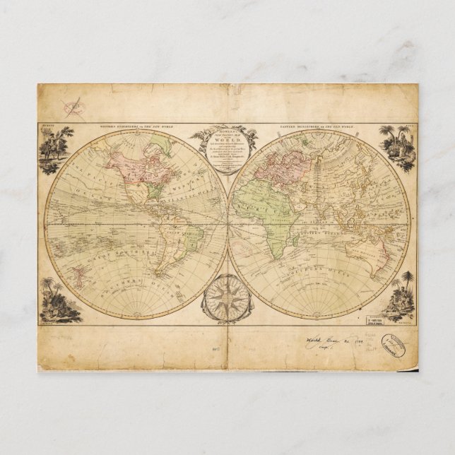 Carte du monde par Carington Bowles (1791) (Devant)