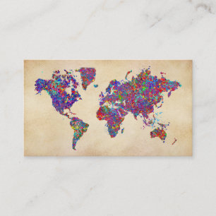 Carte du monde, peinture d'action
