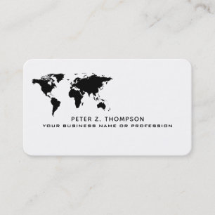 carte du monde simple commerce international noir 