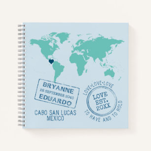 Carte du monde Stamp couleur personnalisée Livre d