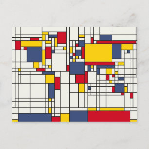 Carte du monde Style Abstrait Mondrian