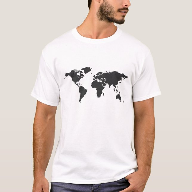 Carte du monde sur un T-shirt (Devant)
