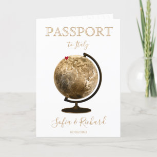 Carte du monde Vintage Wedding Destination Passpor