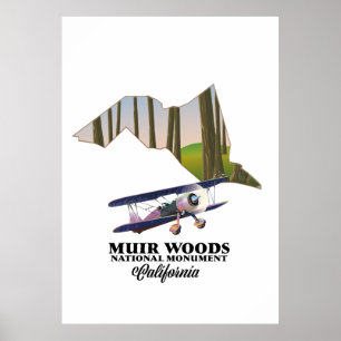 Carte du Monument national de Muir Woods poster de