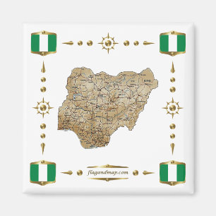Carte du Nigeria + Pavillons Magnet