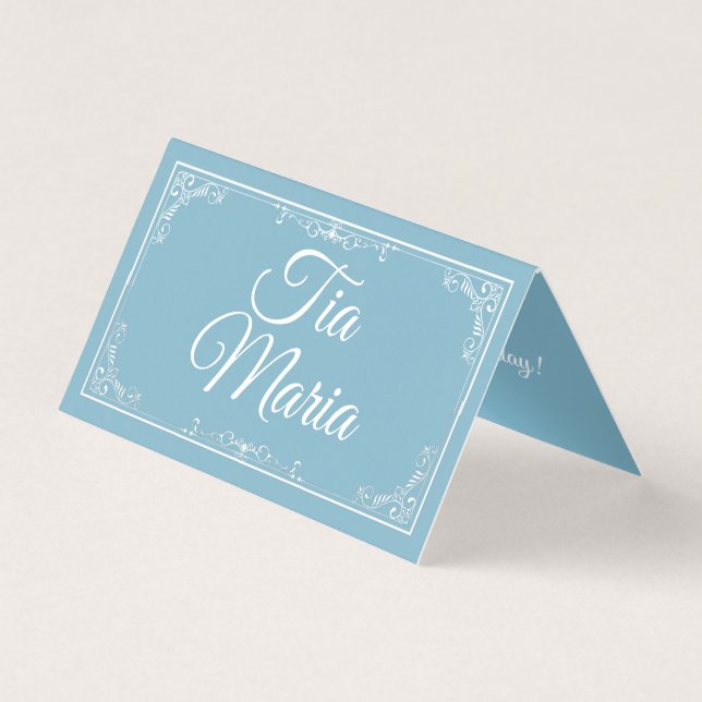 Carte du nom de la table d'hôtes - Quinceañera Min (Front)