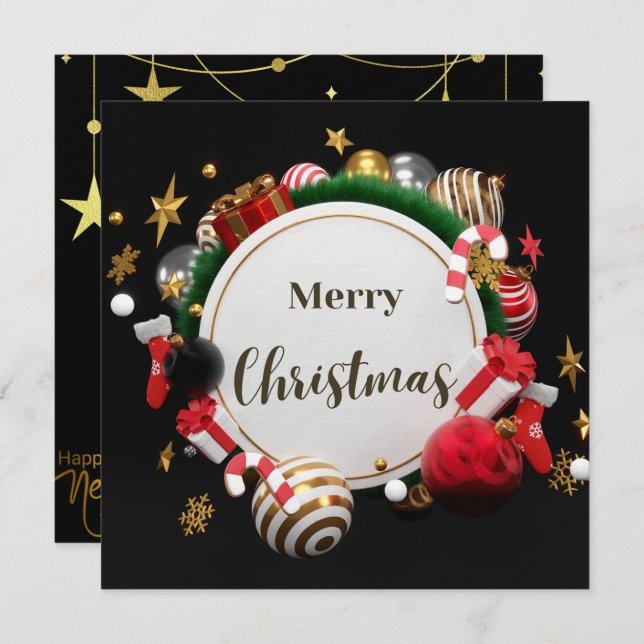 Carte du Nouvel An (Devant / Derrière)