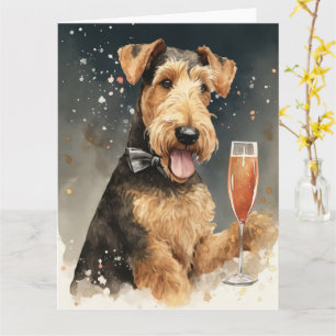 Carte du Nouvel An pour Airedale Terrier