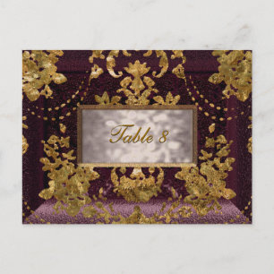 Carte du numéro de table victorienne Beaumanoir Pa