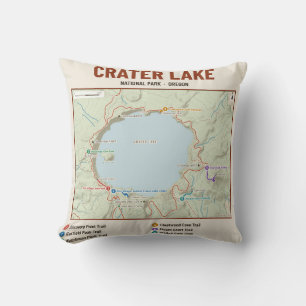 Carte du Parc national de Crater Lake sur Coussin