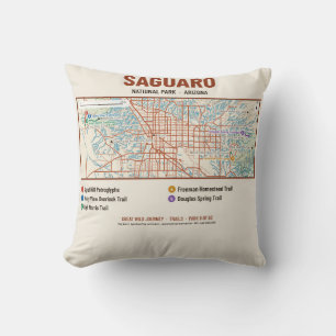 Carte du Parc National de Saguaro sur Coussin