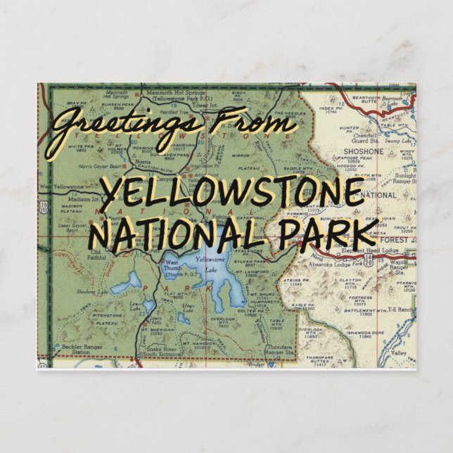 Carte du parc national de Yellowstone (Devant)