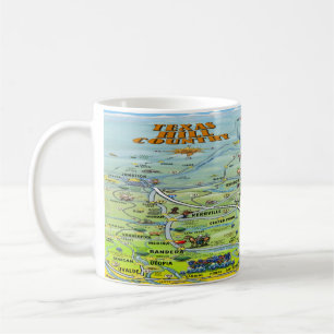 Carte du pays de TX Hill Carte du café Mug