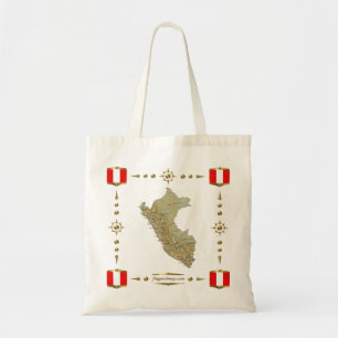 Carte du Pérou + Sac à drapeaux