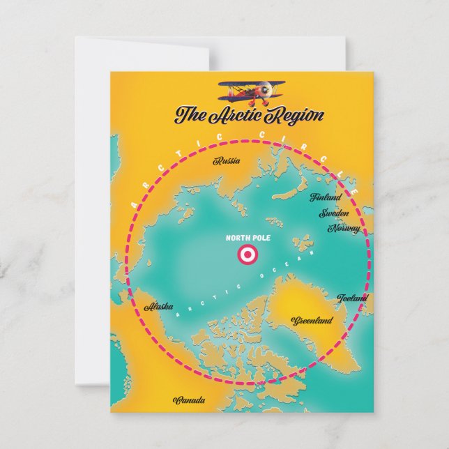 Carte du pôle nord de la région de l'Arctique (Devant)