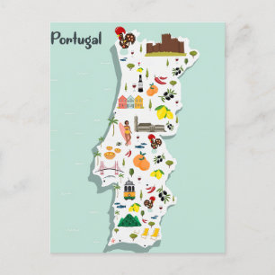 Carte du Portugal illustrée