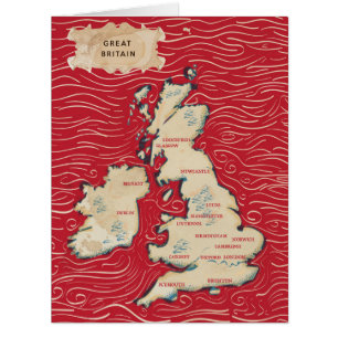 Carte du Poster vintage du Royaume-Uni