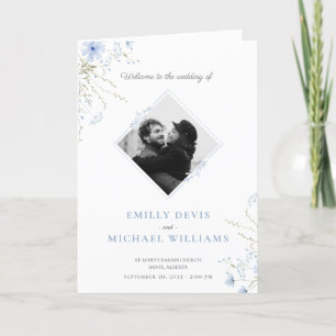 Carte du programme de cérémonie des Mariages fleur