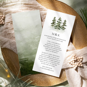 Carte du programme de mariage À feuillage persista