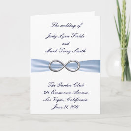 Carte du programme de mariage Blue Infinity