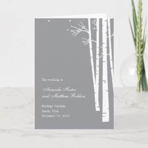 Carte du programme de mariage des forêts d'hiver