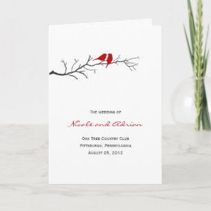 Carte du programme de mariage des silhouettes d'oi
