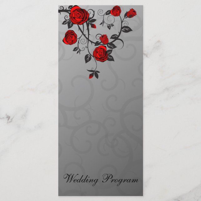 Carte du programme de mariage Rose enchantée (Devant)