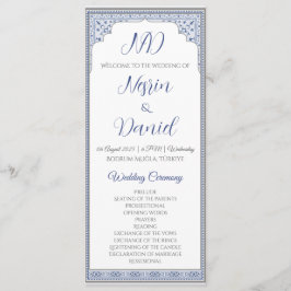 Carte du programme de mariage royal turc