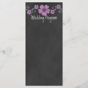 Carte du programme de mariage Wild Pink Roses Chal