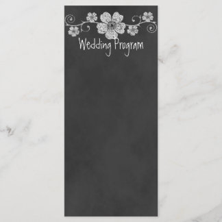 Carte du programme de mariage Wild White Roses Cha