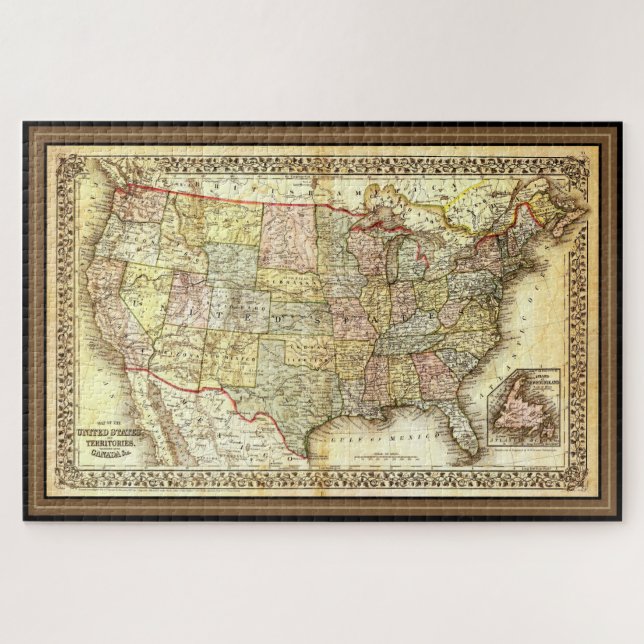 Carte du Puzzle des États-Unis d'Amérique (Horizontal)