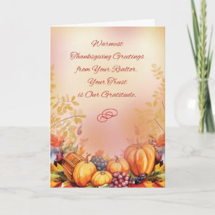 Carte Du Realtor aux clients Thanksgiving Business