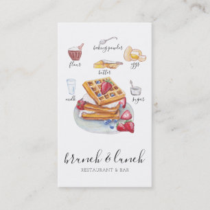 Carte du restaurant du logo de la gaufre d'aquarel