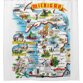 Carte du rideau de douche du Michigan