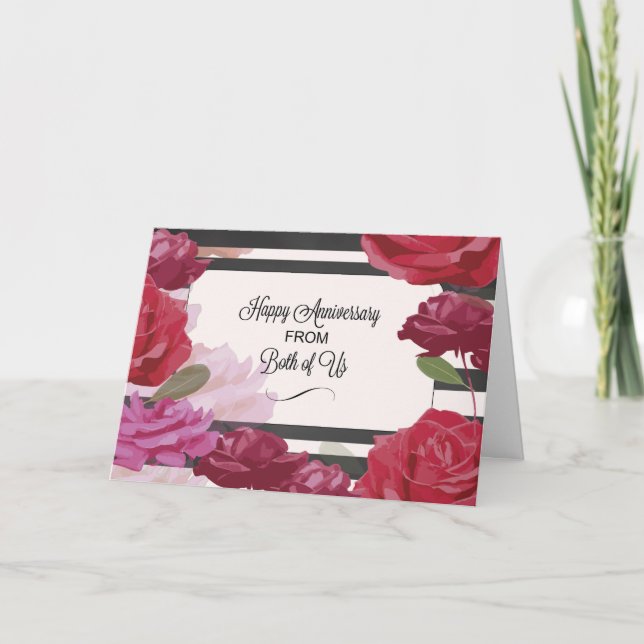 Carte Du Rose de l'Anniversaire Mariage des deux États-U (Devant)