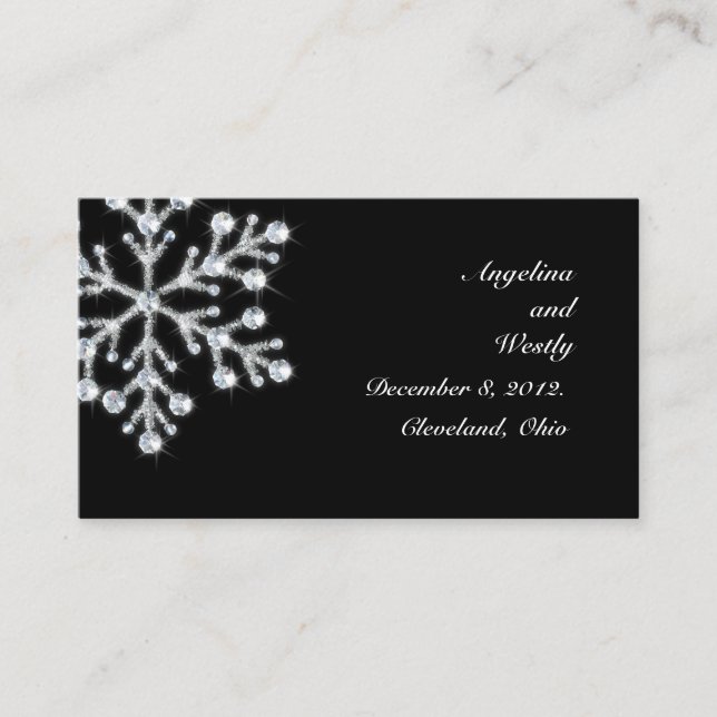 Carte du site Web du Mariage de snowflake d'hiver (Devant)