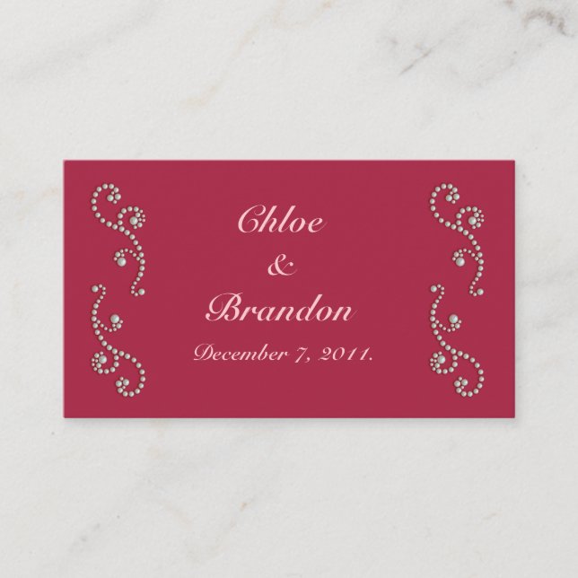 Carte du site Web Mariage Ruby Red, Pink and Pearl (Devant)