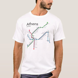 Carte du T-shirt du métro Athènes
