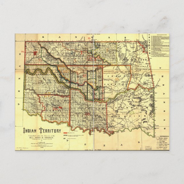 Carte du territoire indien 1889 (Devant)