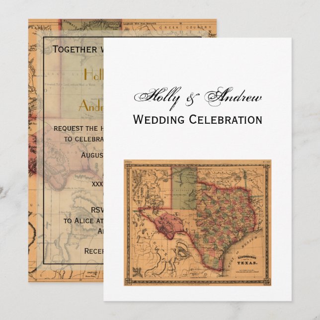 * Carte du Texas antique #1 (Devant / Derrière)