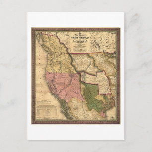 Carte du Texas Oregon et de la Californie (1846)