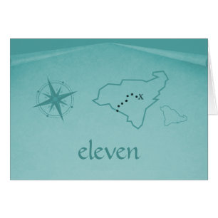 Carte du trésor Carte numéro de table, Turquoise