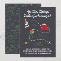 Carte du trésor Invitation d'anniversaire, carte d