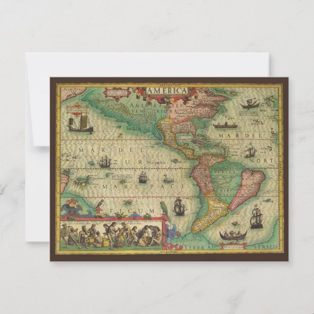 Carte du Vieux Monde antique des Amériques par Hon (Devant)