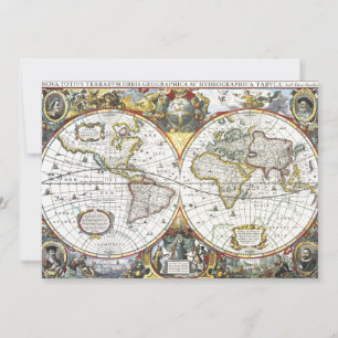 Carte du Vieux Monde antique par Hendrik Hondius,