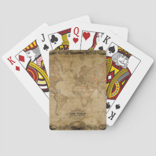 Carte du Vieux Monde antique sur les cartes de jeu
