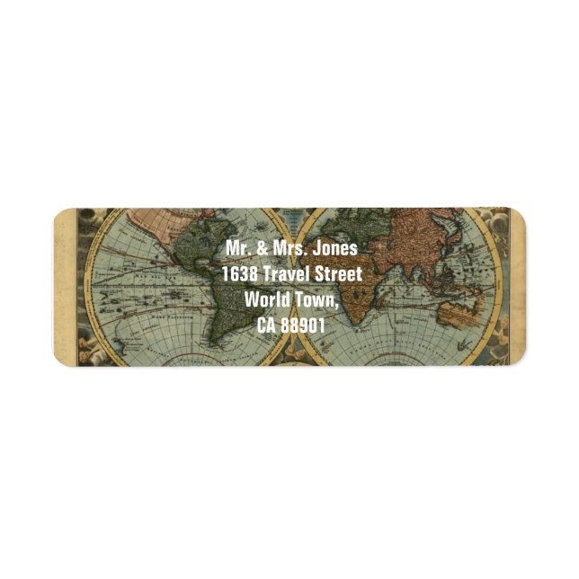Carte du Vieux-Monde Étiquettes (Devant)